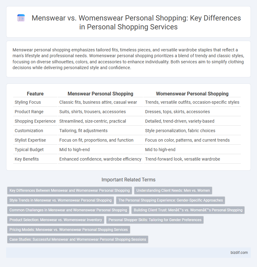 Menswear vs. Womenswear Personal Shopping: Key Differences in Personal Shopping Services