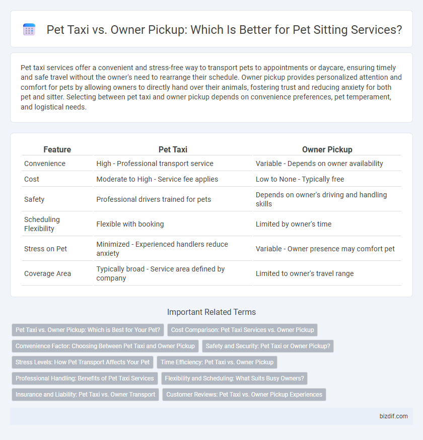 Pet Taxi vs. Owner Pickup: Which Is Better for Pet Sitting Services?