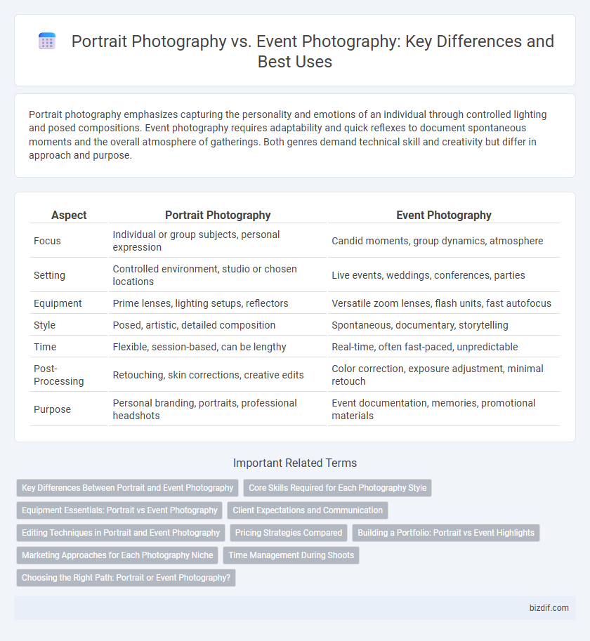 Portrait Photography vs. Event Photography: Key Differences and Best Uses