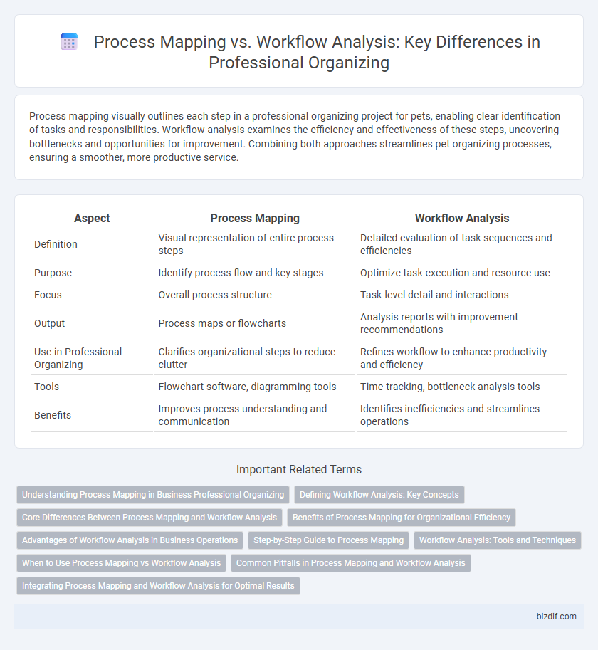 Process Mapping vs. Workflow Analysis: Key Differences in Professional Organizing