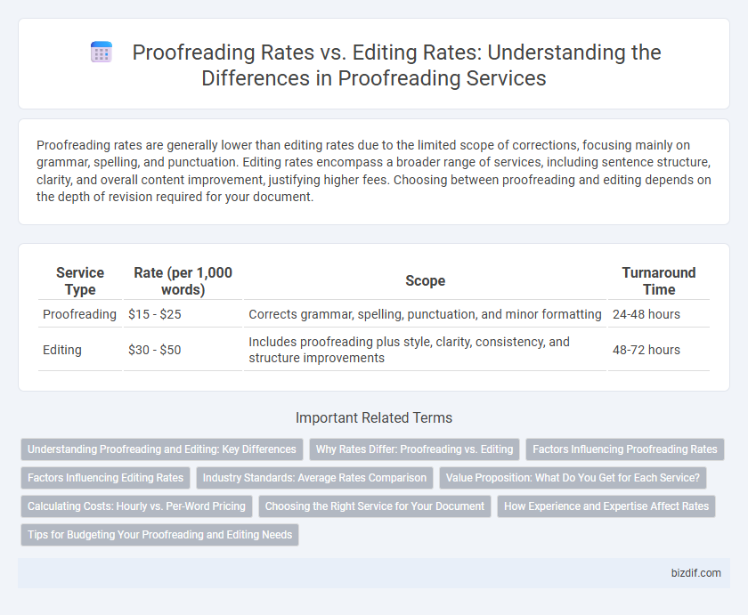 Proofreading Rates vs. Editing Rates: Understanding the Differences in Proofreading Services