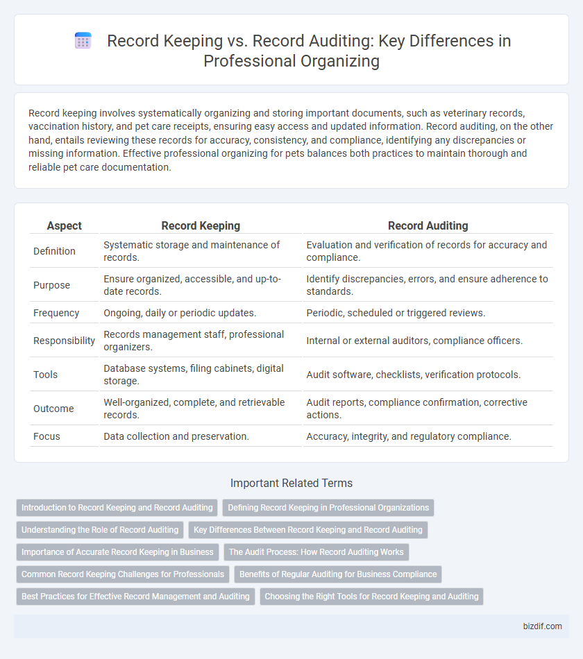 Record Keeping vs. Record Auditing: Key Differences in Professional Organizing
