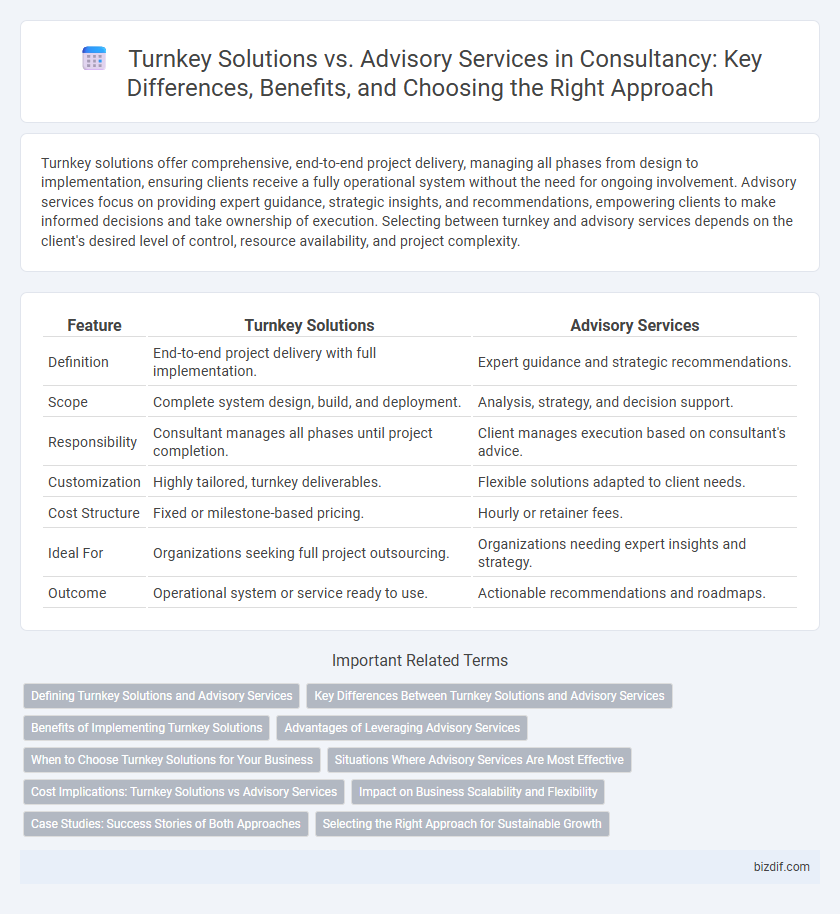 Turnkey Solutions vs. Advisory Services in Consultancy: Key Differences, Benefits, and Choosing the Right Approach