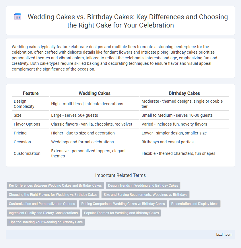 Wedding Cakes vs. Birthday Cakes: Key Differences and Choosing the Right Cake for Your Celebration