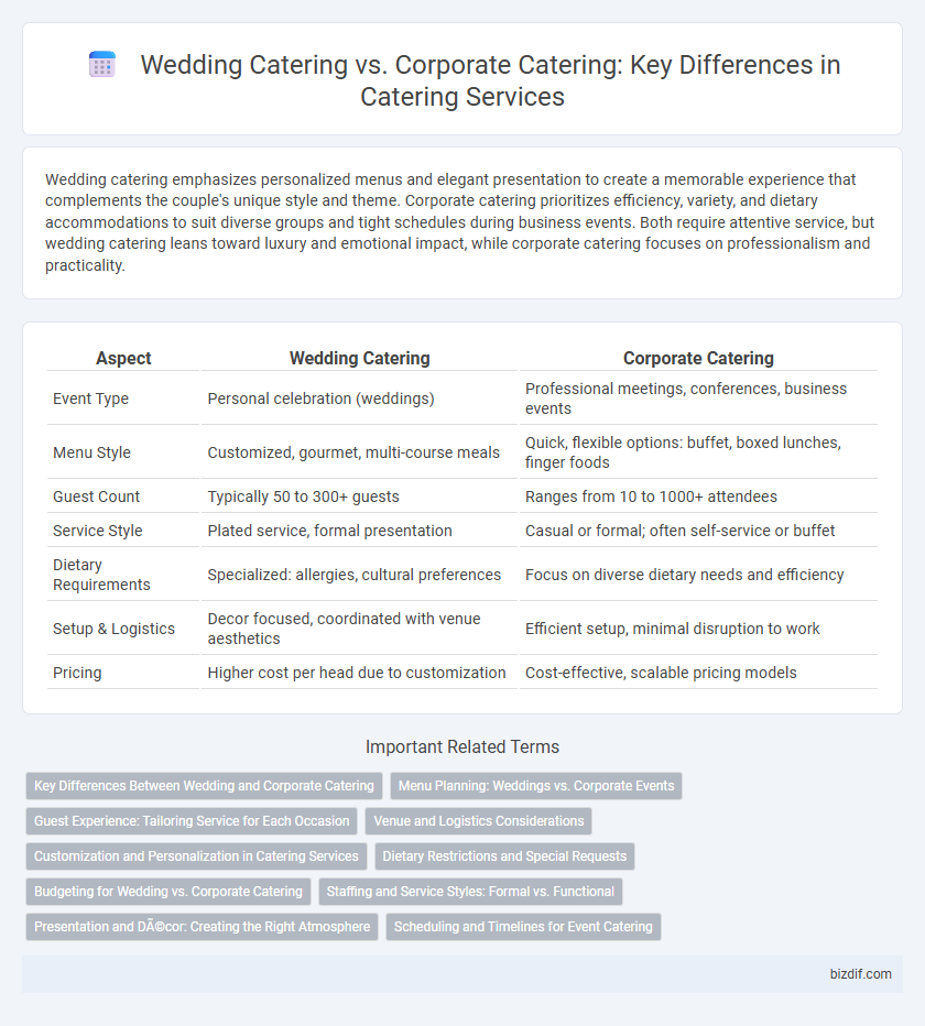 Wedding Catering vs. Corporate Catering: Key Differences in Catering Services