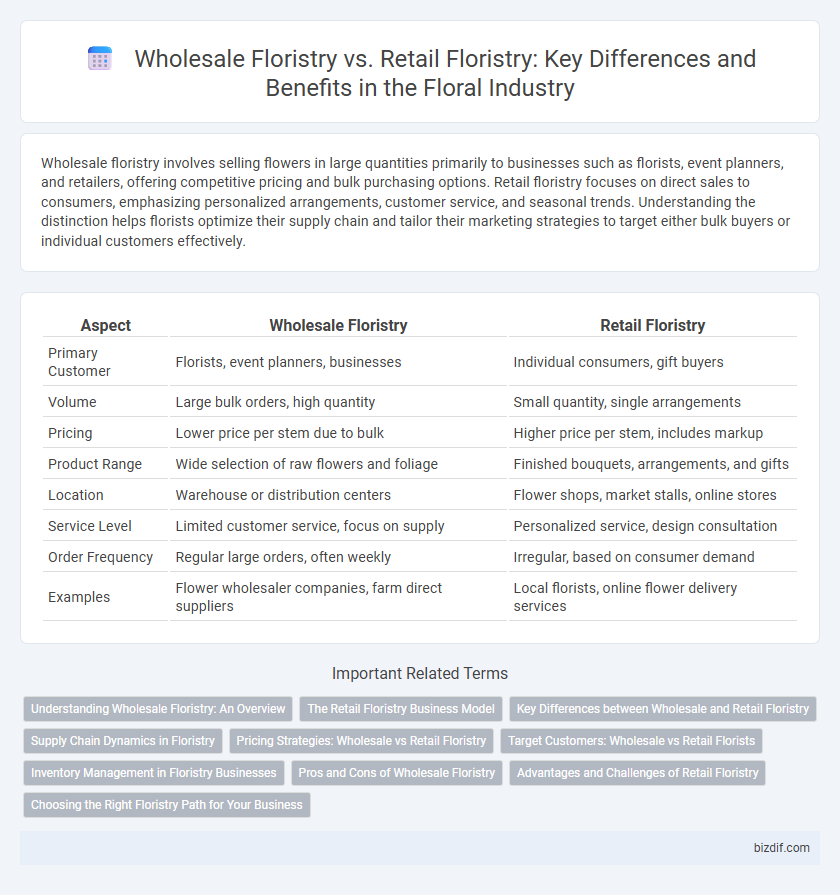Wholesale Floristry vs. Retail Floristry: Key Differences and Benefits in the Floral Industry