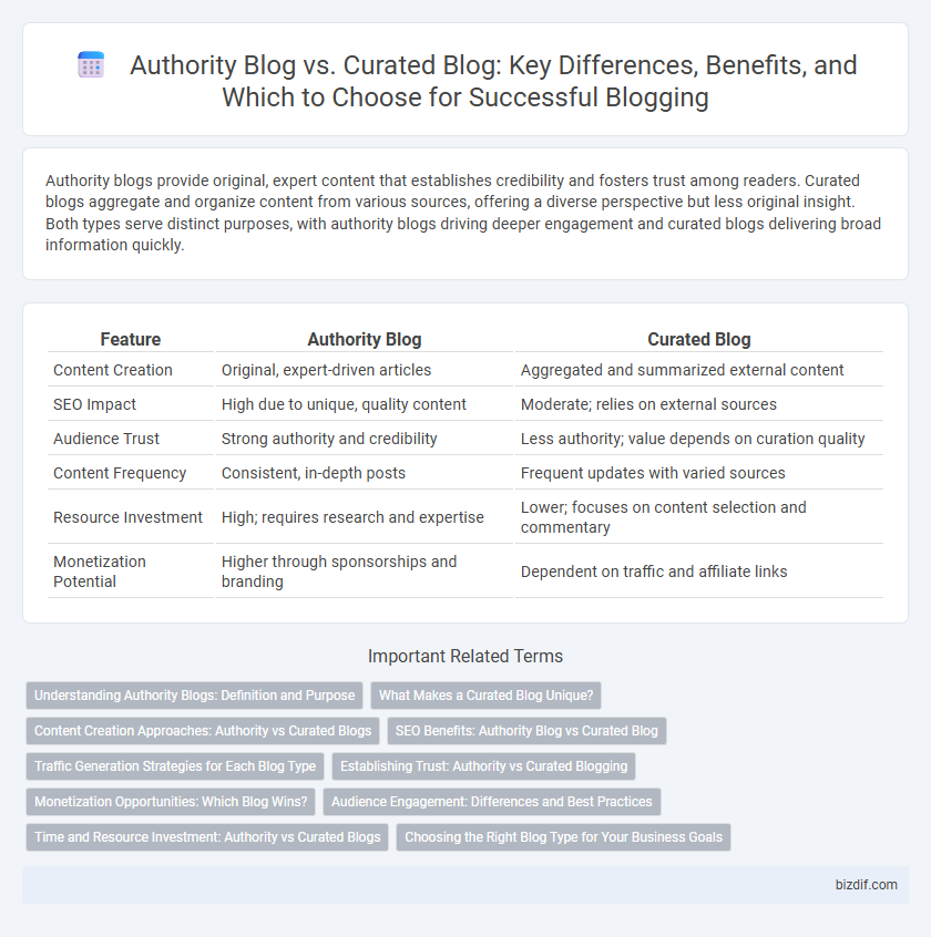 Authority Blog vs. Curated Blog: Key Differences, Benefits, and Which to Choose for Successful Blogging