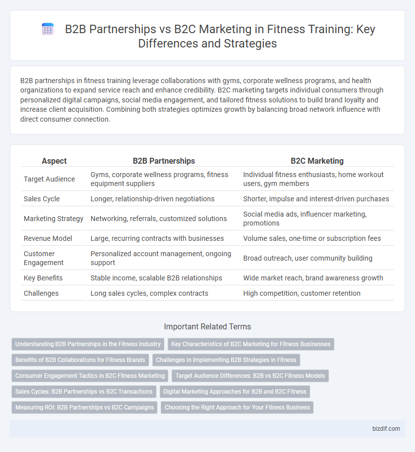 B2B Partnerships vs B2C Marketing in Fitness Training: Key Differences and Strategies