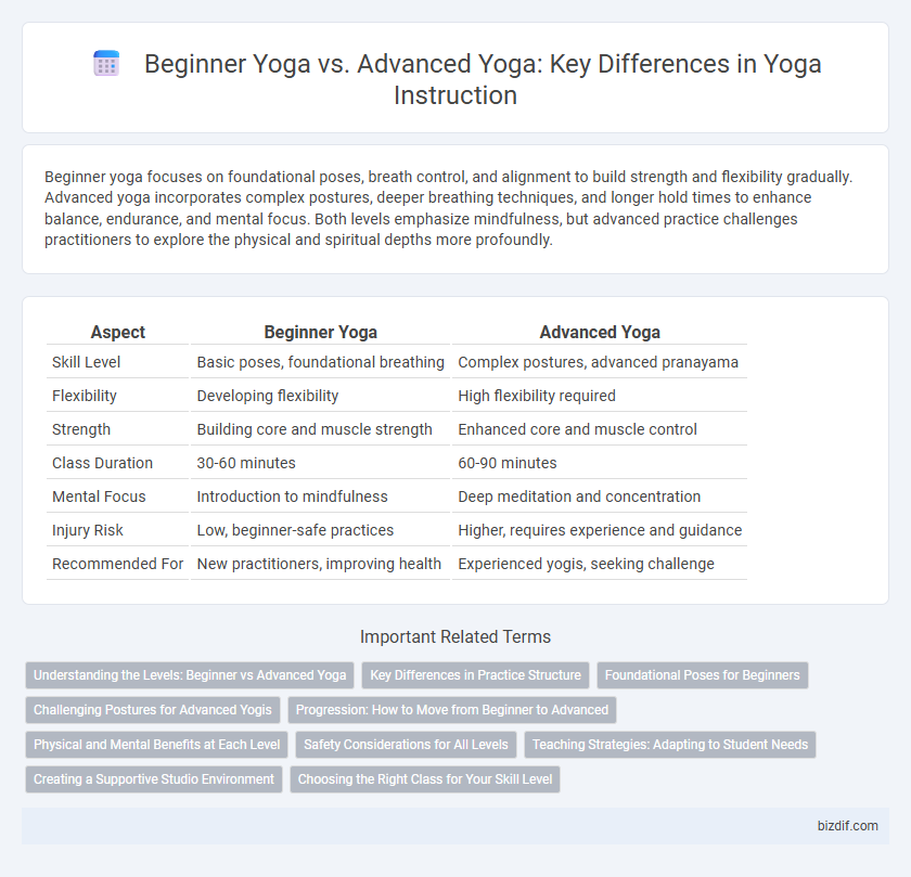 Beginner Yoga vs. Advanced Yoga: Key Differences in Yoga Instruction