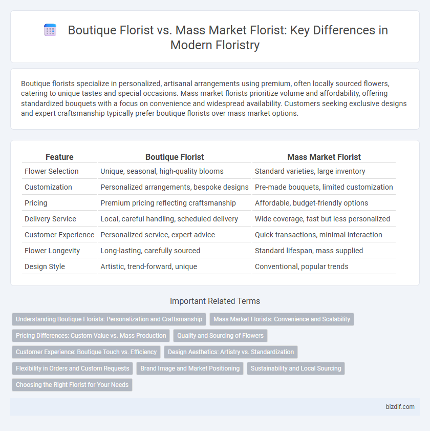 Boutique Florist vs. Mass Market Florist: Key Differences in Modern Floristry