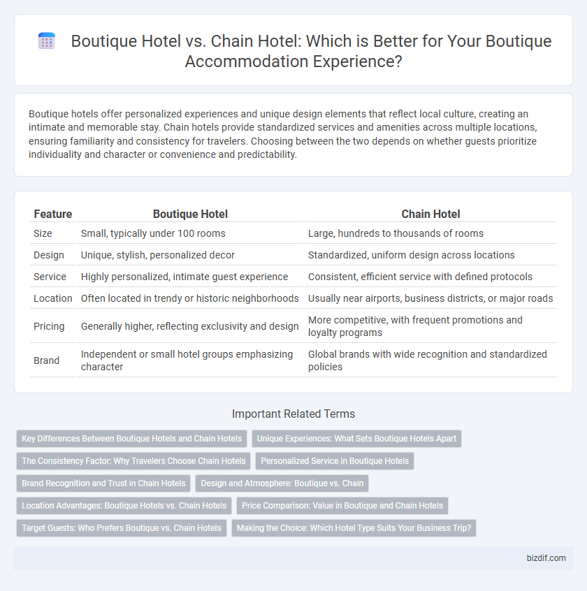 Boutique Hotel vs. Chain Hotel: Which is Better for Your Boutique Accommodation Experience?