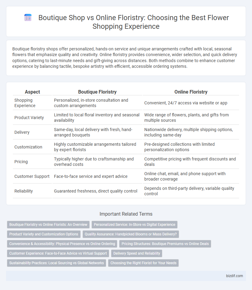 Boutique Shop vs Online Floristry: Choosing the Best Flower Shopping Experience