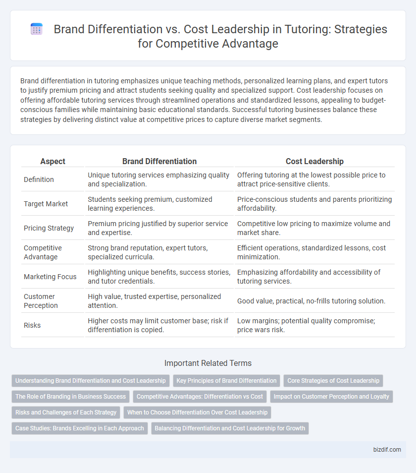 Brand Differentiation vs. Cost Leadership in Tutoring: Strategies for Competitive Advantage