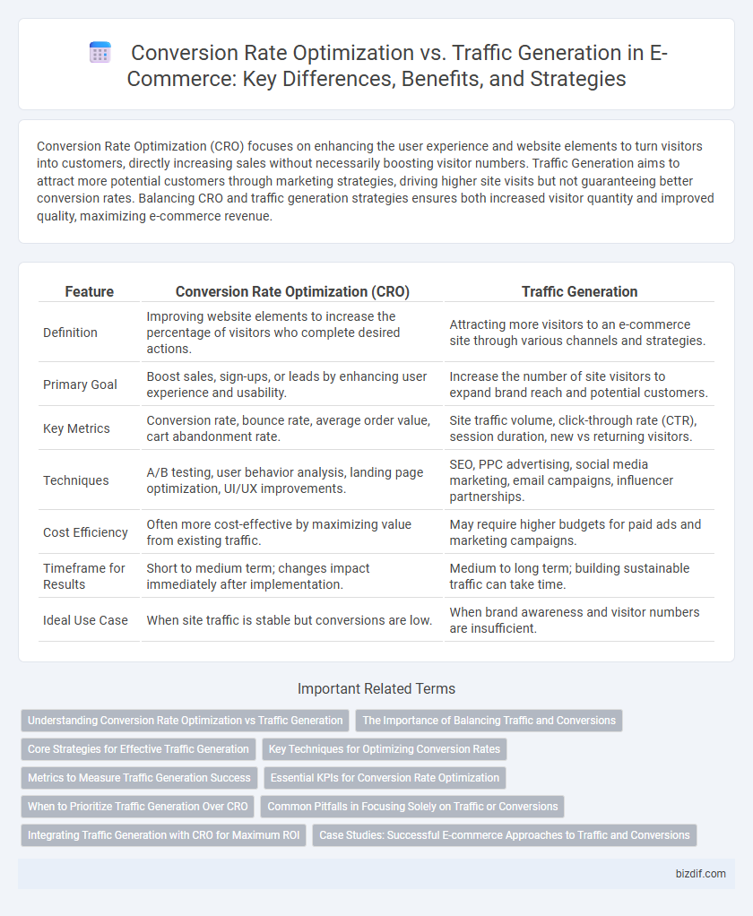 Conversion Rate Optimization vs. Traffic Generation in E-Commerce: Key Differences, Benefits, and Strategies