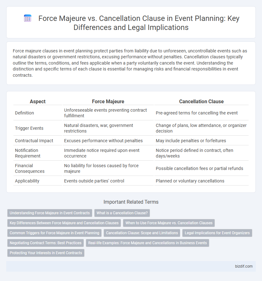 Force Majeure vs. Cancellation Clause in Event Planning: Key Differences and Legal Implications