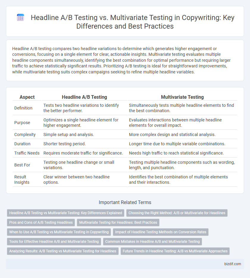 Headline A/B Testing vs. Multivariate Testing in Copywriting: Key Differences and Best Practices