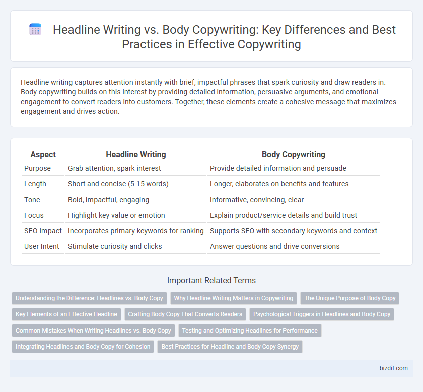Headline Writing vs. Body Copywriting: Key Differences and Best Practices in Effective Copywriting