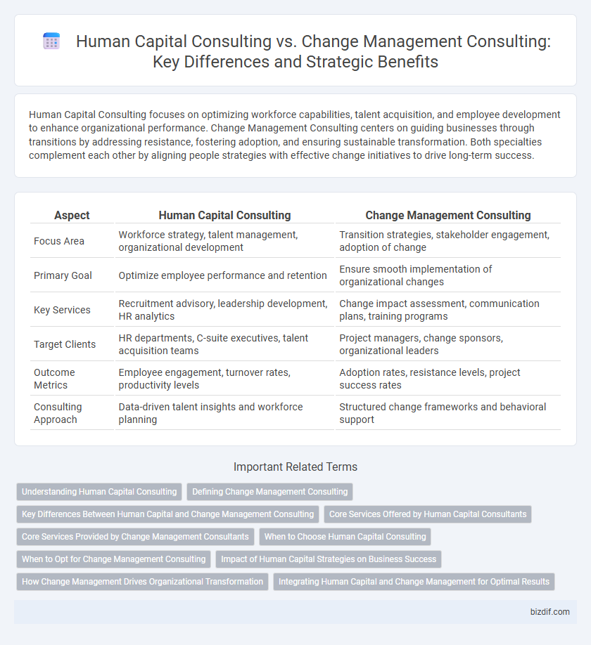 Human Capital Consulting vs. Change Management Consulting: Key Differences and Strategic Benefits