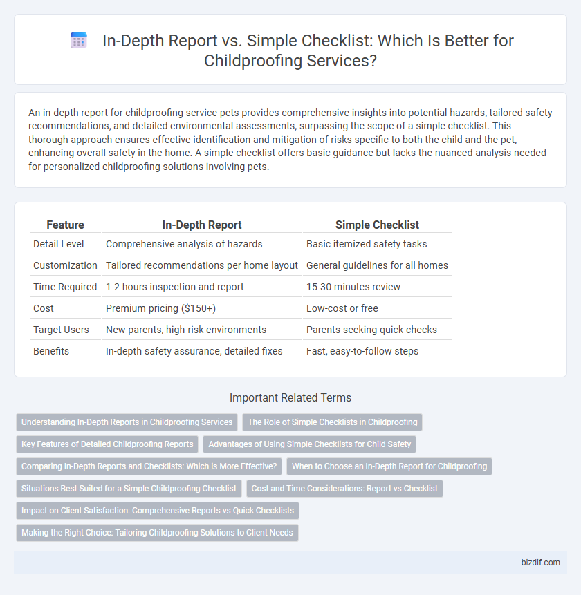 In-Depth Report vs. Simple Checklist: Which Is Better for Childproofing Services?