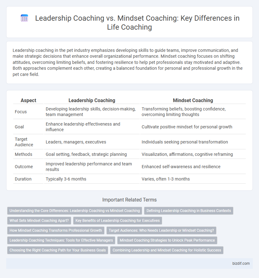 Leadership Coaching vs. Mindset Coaching: Key Differences in Life Coaching