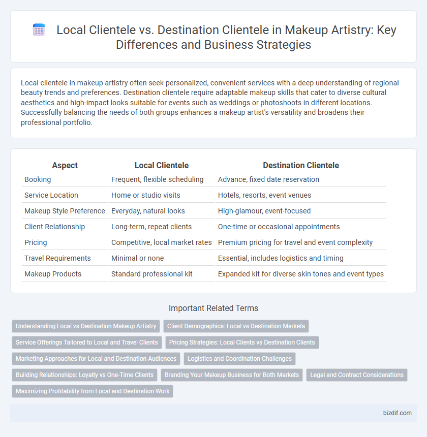 Local Clientele vs. Destination Clientele in Makeup Artistry: Key Differences and Business Strategies