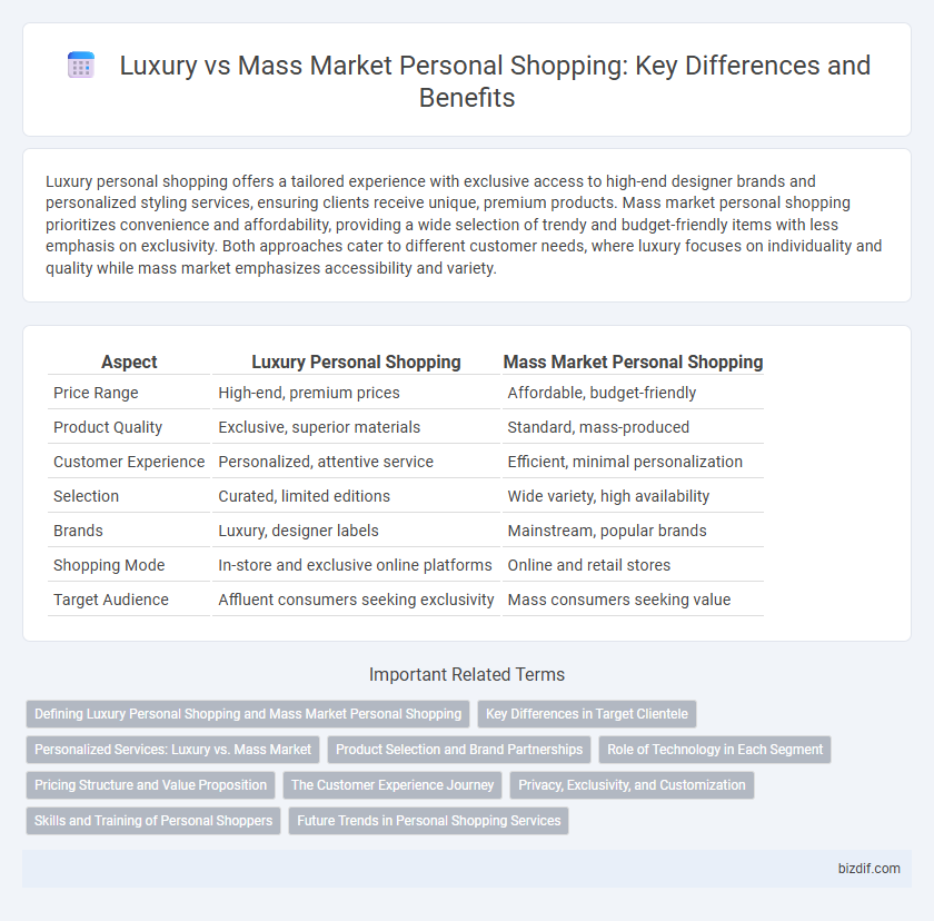 Luxury vs Mass Market Personal Shopping: Key Differences and Benefits