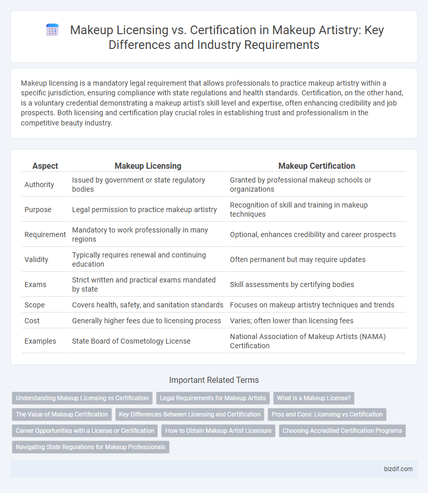 Makeup Licensing vs. Certification in Makeup Artistry: Key Differences and Industry Requirements