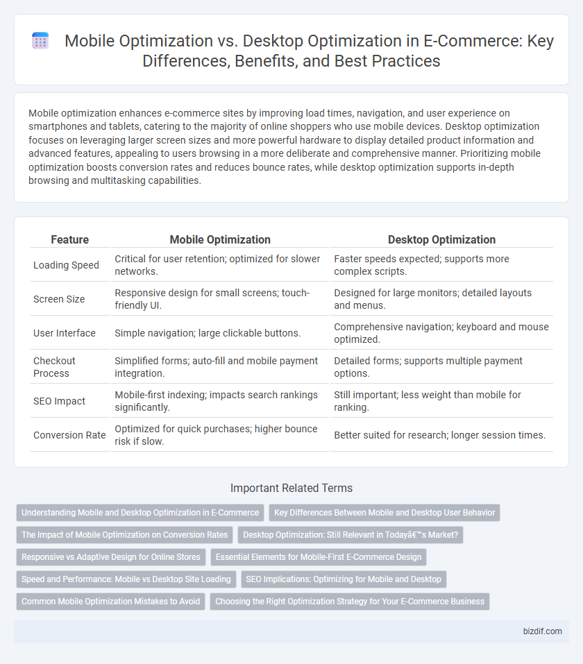 Mobile Optimization vs. Desktop Optimization in E-Commerce: Key Differences, Benefits, and Best Practices