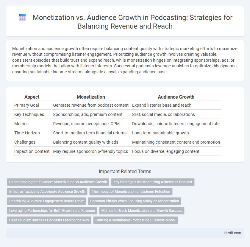 Monetization vs. Audience Growth in Podcasting: Strategies for Balancing Revenue and Reach