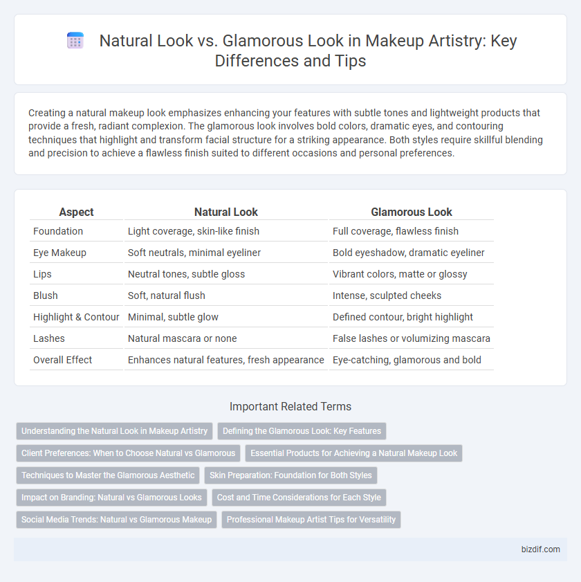 Natural Look vs. Glamorous Look in Makeup Artistry: Key Differences and Tips
