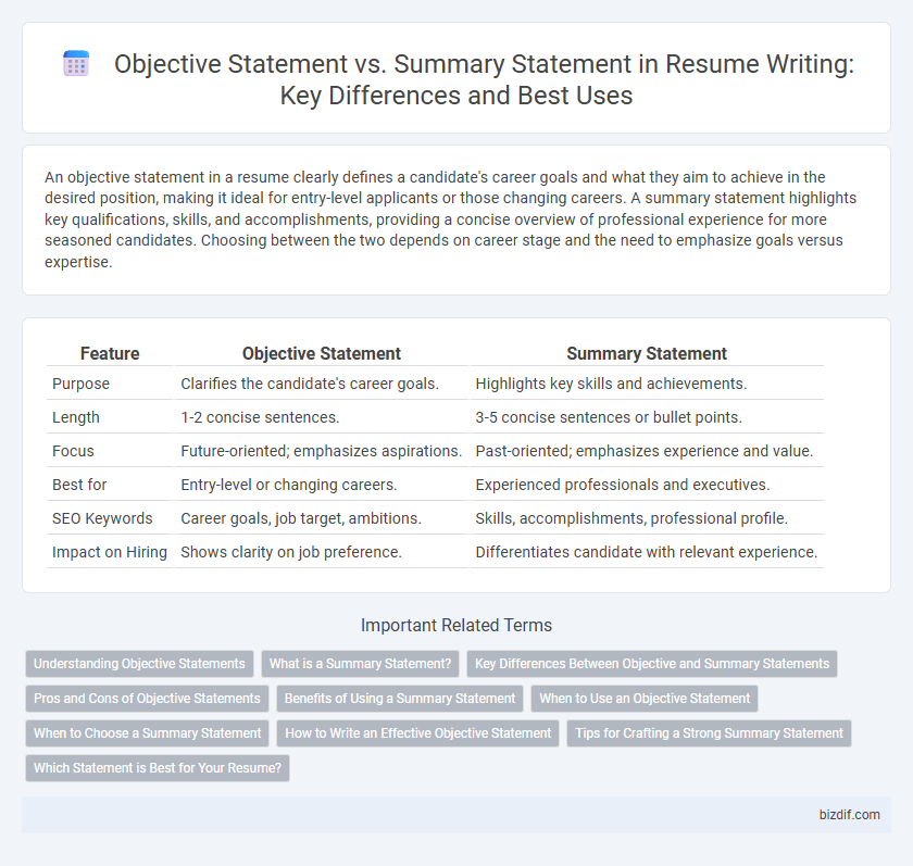 Objective Statement vs. Summary Statement in Resume Writing: Key Differences and Best Uses