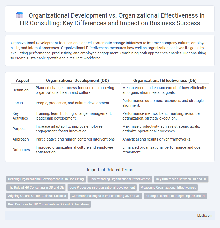 Organizational Development vs. Organizational Effectiveness in HR Consulting: Key Differences and Impact on Business Success