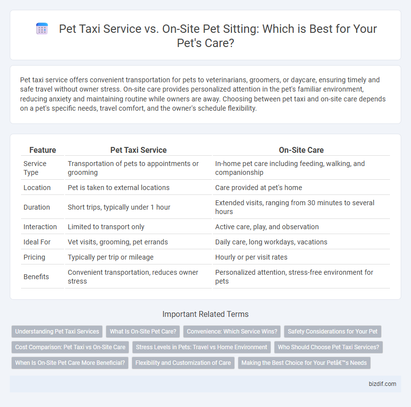 Pet Taxi Service vs. On-Site Pet Sitting: Which is Best for Your Pet's Care?