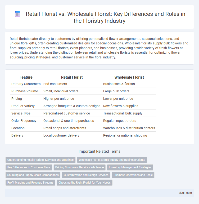 Retail Florist vs. Wholesale Florist: Key Differences and Roles in the Floristry Industry
