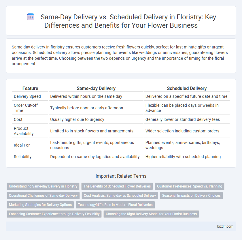 Same-Day Delivery vs. Scheduled Delivery in Floristry: Key Differences and Benefits for Your Flower Business