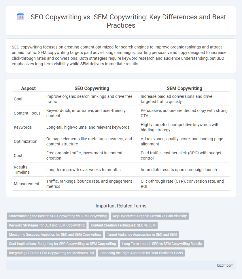 SEO Copywriting vs. SEM Copywriting: Key Differences and Best Practices