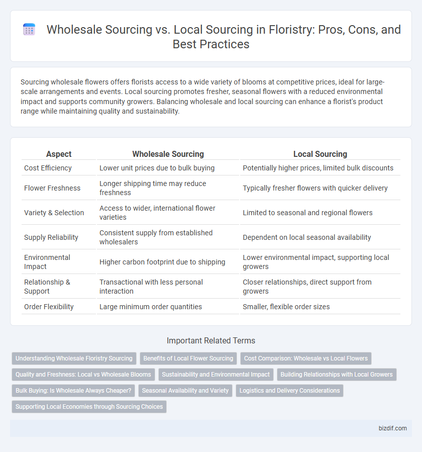 Wholesale Sourcing vs. Local Sourcing in Floristry: Pros, Cons, and Best Practices
