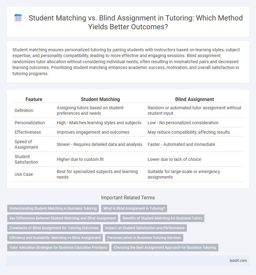 Student Matching vs. Blind Assignment in Tutoring: Which Method Yields Better Outcomes?