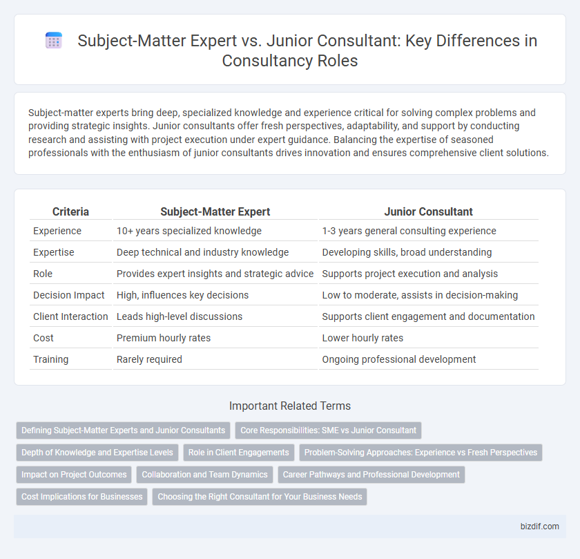 Subject-Matter Expert vs. Junior Consultant: Key Differences in Consultancy Roles