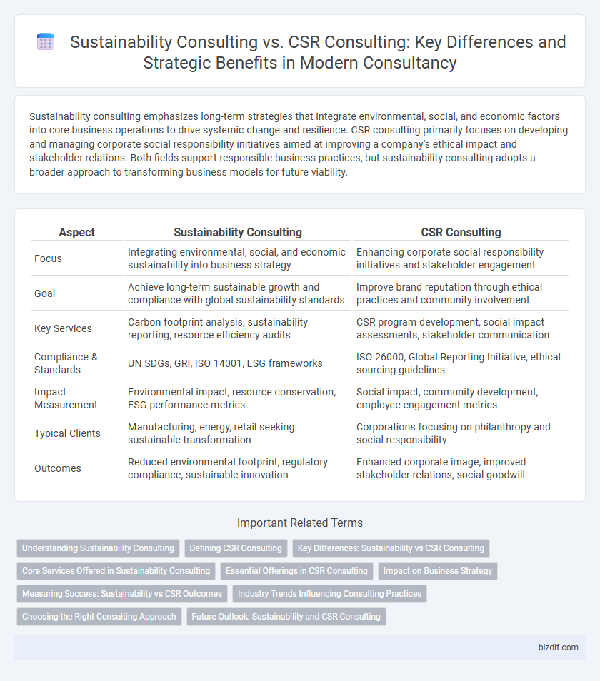 Sustainability Consulting vs. CSR Consulting: Key Differences and Strategic Benefits in Modern Consultancy