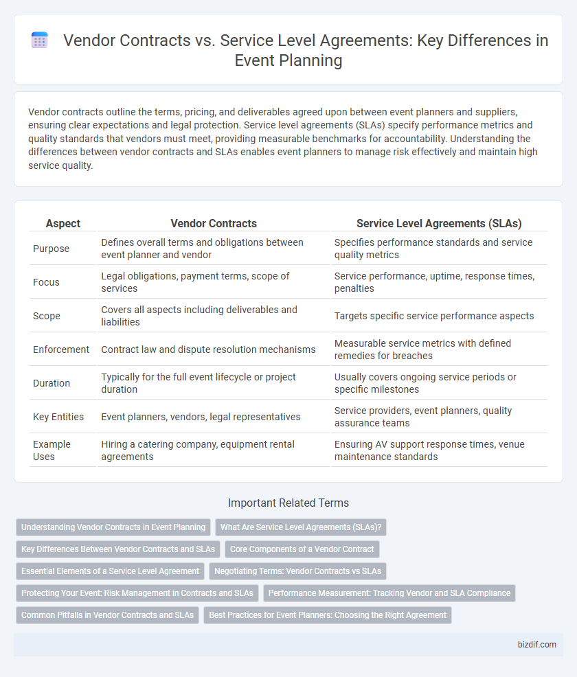 Vendor Contracts vs. Service Level Agreements: Key Differences in Event Planning