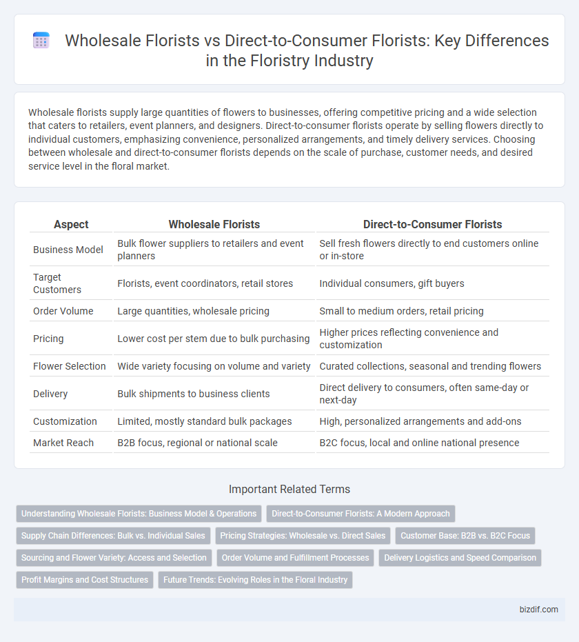 Wholesale Florists vs Direct-to-Consumer Florists: Key Differences in the Floristry Industry