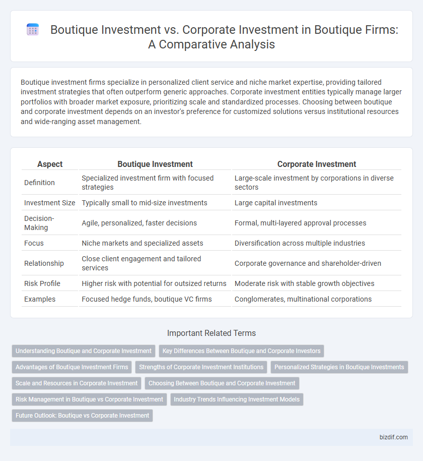 Boutique Investment vs. Corporate Investment in Boutique Firms: A Comparative Analysis