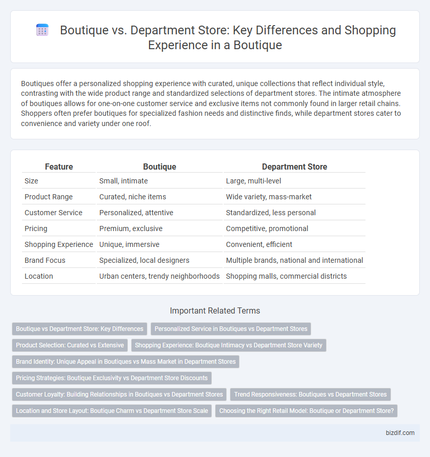 Boutique vs. Department Store: Key Differences and Shopping Experience in a Boutique