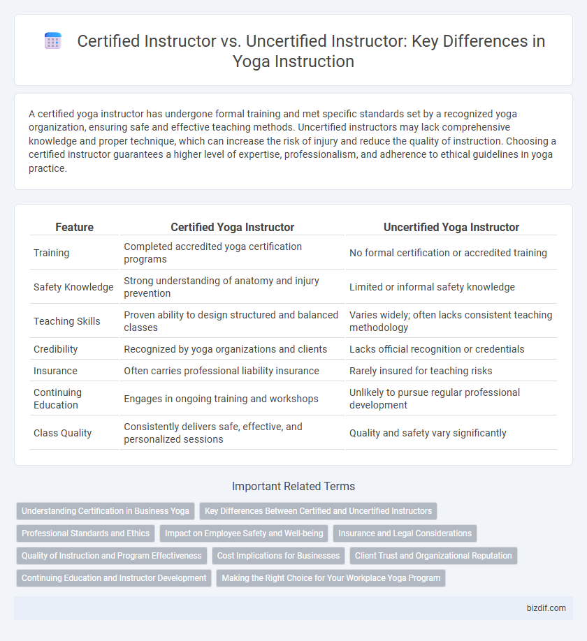 Certified Instructor vs. Uncertified Instructor: Key Differences in Yoga Instruction