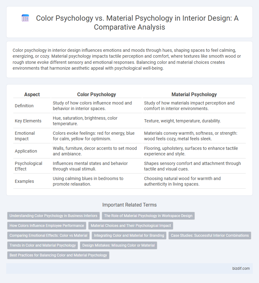 Color Psychology vs. Material Psychology in Interior Design: A Comparative Analysis