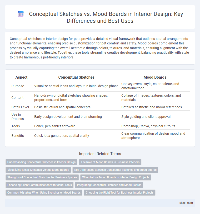 Conceptual Sketches vs. Mood Boards in Interior Design: Key Differences and Best Uses