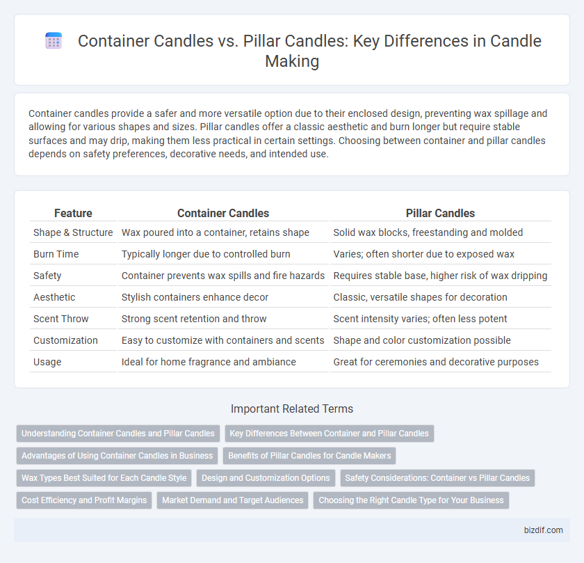 Container Candles vs. Pillar Candles: Key Differences in Candle Making
