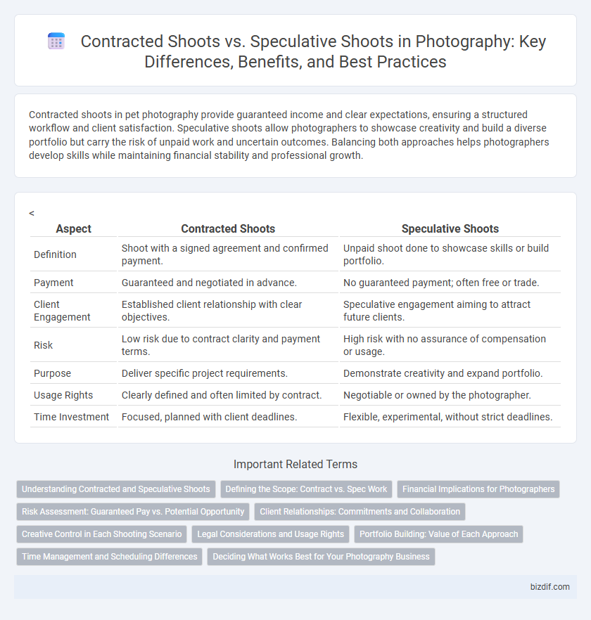 Contracted Shoots vs. Speculative Shoots in Photography: Key Differences, Benefits, and Best Practices
