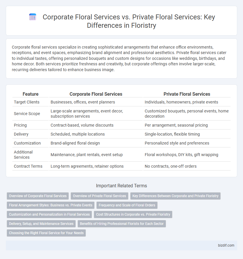 Corporate Floral Services vs. Private Floral Services: Key Differences in Floristry